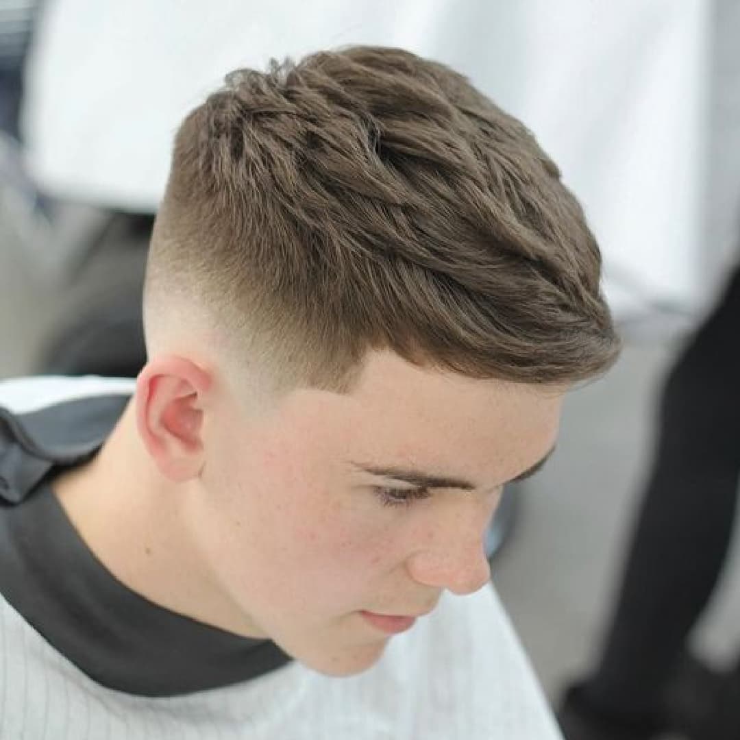 Classic textured fade haircut by Mr. Wahl Barbershop Miami